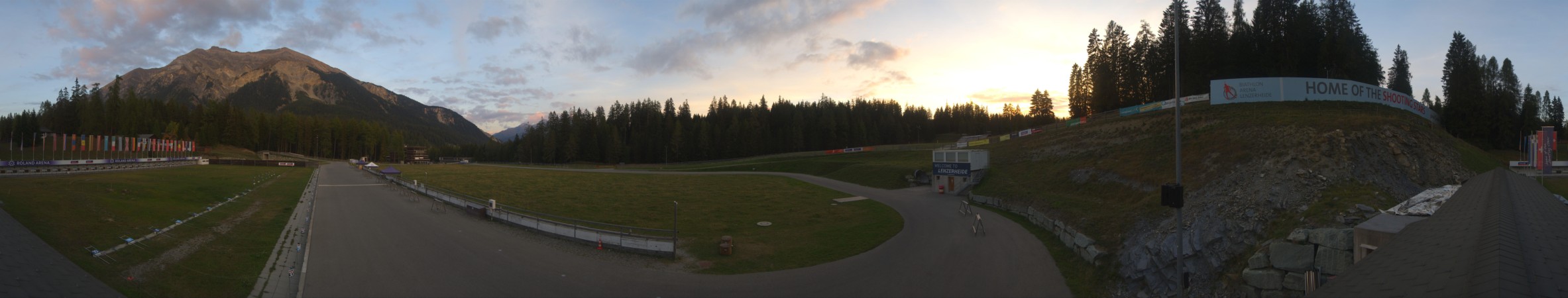 Biathlon Arena Lenzerheide AG Roland Biathlon Arena snow cam captured at 3 October 2026 at 7:04 pm GMT+2