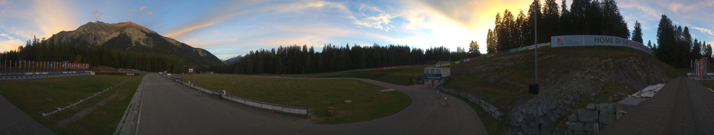 Biathlon Arena Lenzerheide AG Roland Biathlon Arena snow cam captured at 5 October 2026 at 7:03 pm GMT+2