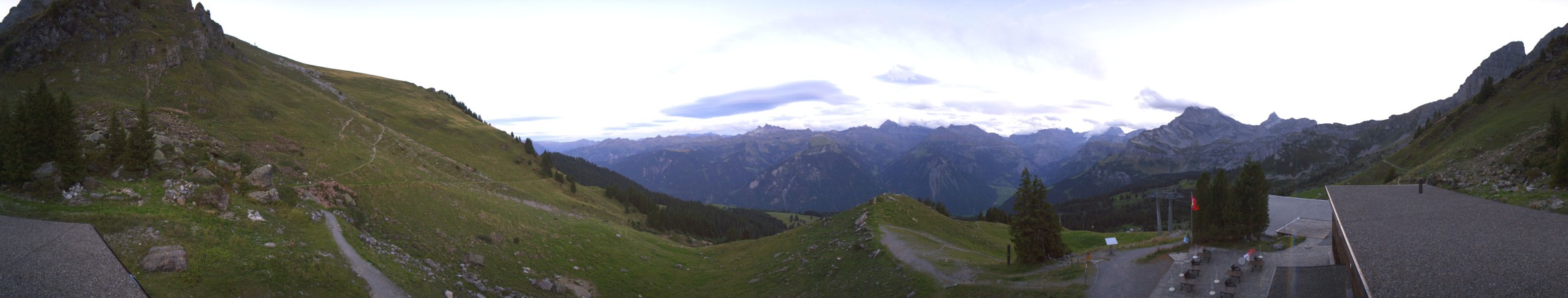 Braunwald Sportbahnen Gumen snow cam captured at 20 September 2026 at 7:39 pm GMT+2