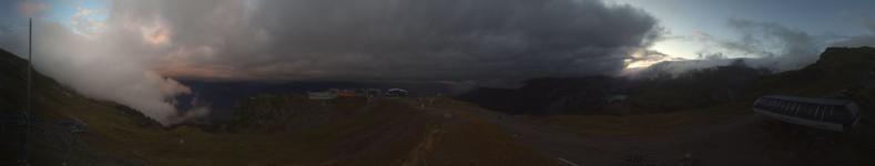 Crans Montana RM (CMA) SA La Nationale snow cam captured at 10 September 2026 at 8:11 pm GMT+2