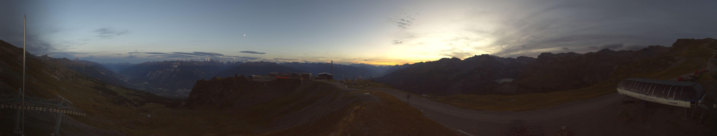 Crans Montana RM (CMA) SA La Nationale snow cam captured at 20 September 2026 at 7:50 pm GMT+2