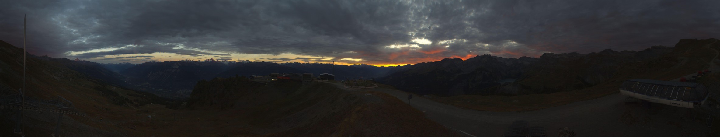 Crans Montana RM (CMA) SA La Nationale snow cam captured at 24 September 2026 at 7:37 pm GMT+2