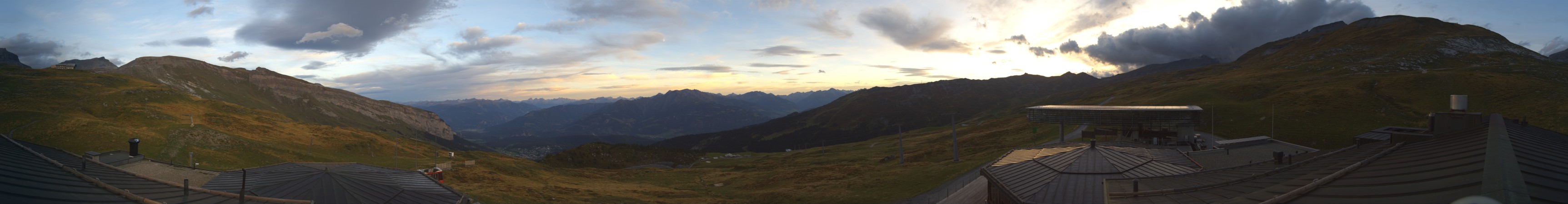 Laax Flims Falera - Weisse Arena Berghaus Nagens snow cam captured at 20 September 2026 at 7:30 pm GMT+2