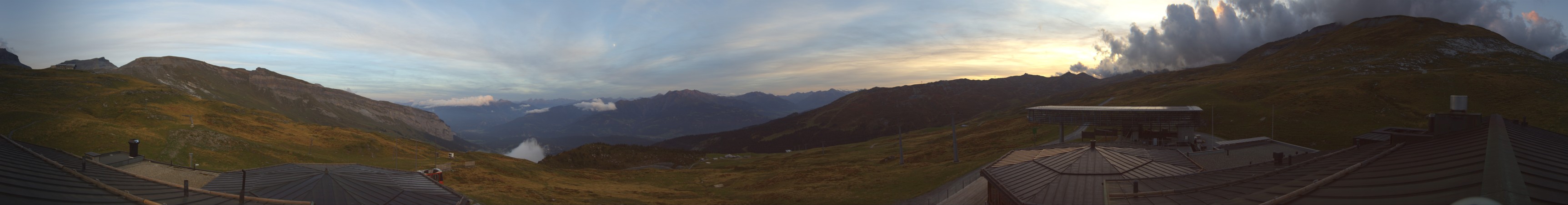 Laax Flims Falera - Weisse Arena Berghaus Nagens snow cam captured at 21 September 2026 at 7:32 pm GMT+2