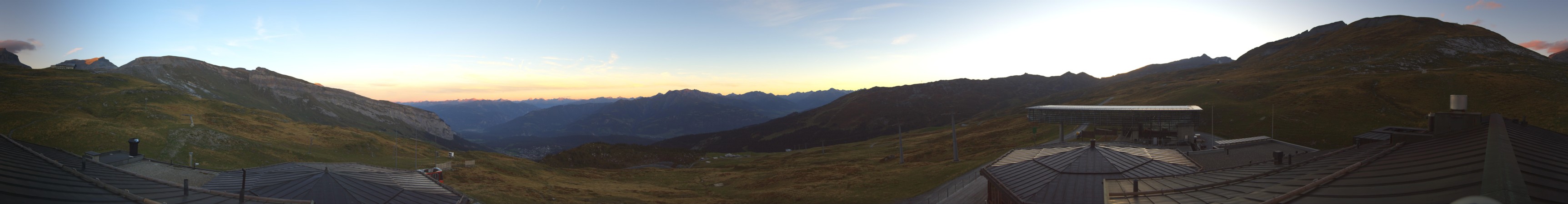 Laax Flims Falera - Weisse Arena Berghaus Nagens snow cam captured at 23 September 2026 at 7:33 pm GMT+2