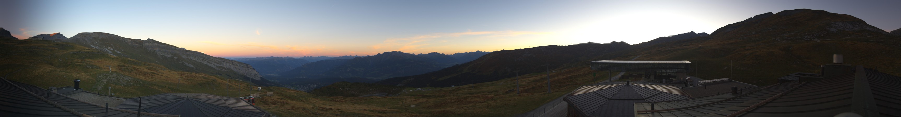 Laax Flims Falera - Weisse Arena Berghaus Nagens snow cam captured at 26 September 2026 at 7:30 pm GMT+2