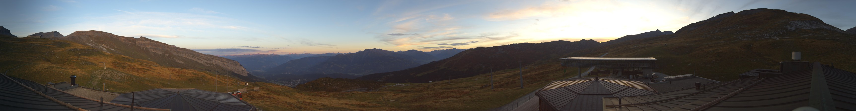 Laax Flims Falera - Weisse Arena Berghaus Nagens snow cam captured at 28 September 2026 at 7:22 pm GMT+2