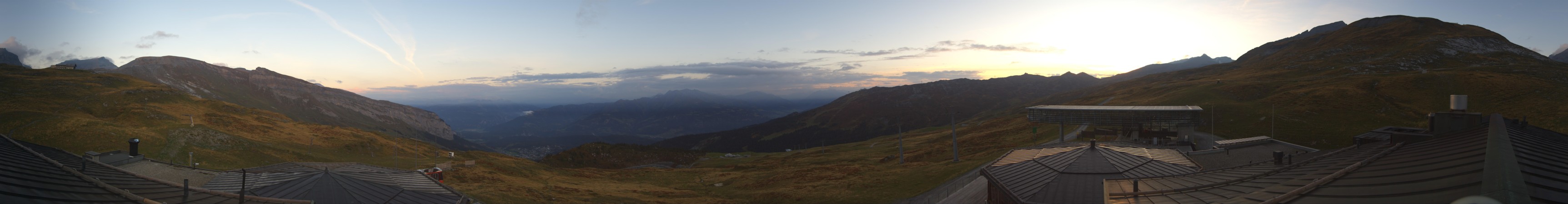 Laax Flims Falera - Weisse Arena Berghaus Nagens snow cam captured at 2 October 2026 at 7:19 pm GMT+2