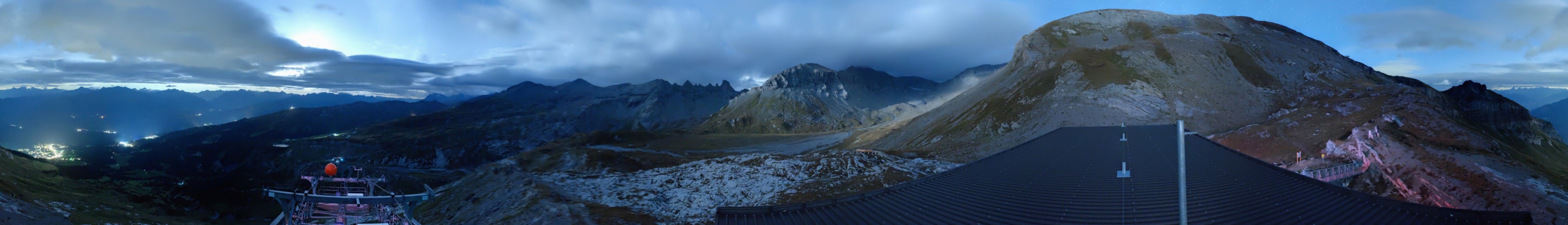 Laax Flims Falera - Weisse Arena Cassons snow cam captured at 20 September 2026 at 11:54 pm GMT+2