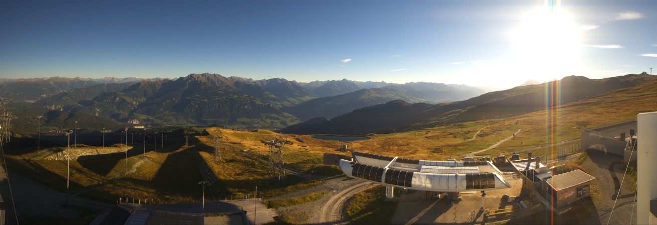 Laax Flims Falera - Weisse Arena Crap Sogn Gion Park snow cam captured at 15 September 2026 at 6:15 pm GMT+2
