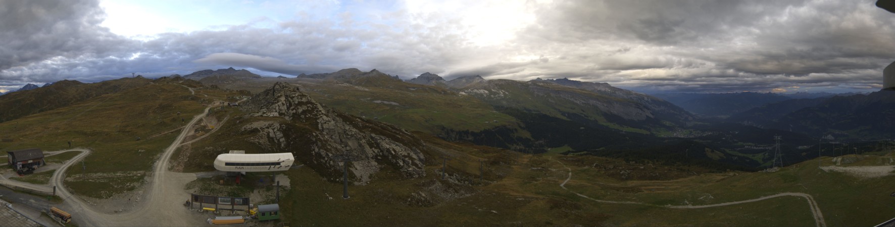 Laax Flims Falera - Weisse Arena Crap Sogn Gion Plaun snow cam captured at 13 September 2026 at 7:32 pm GMT+2