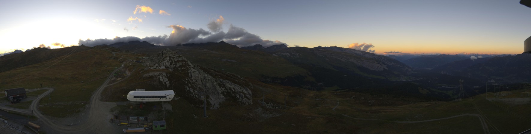 Laax Flims Falera - Weisse Arena Crap Sogn Gion Plaun snow cam captured at 14 September 2026 at 7:42 pm GMT+2