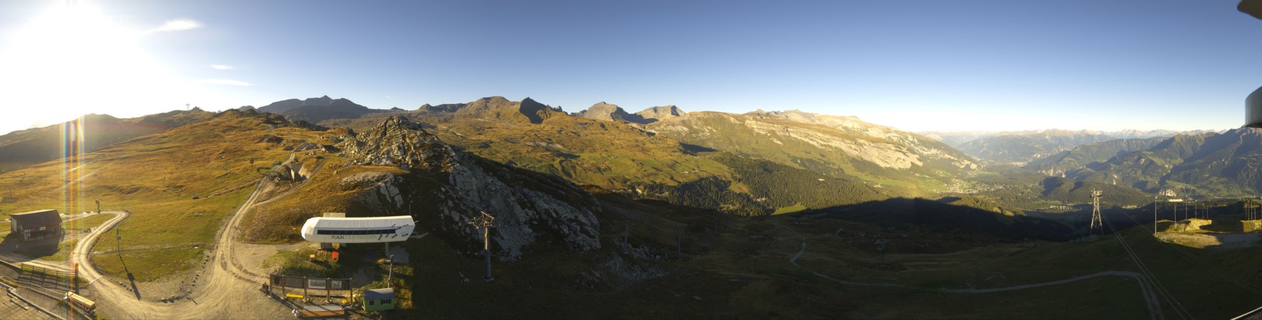 Laax Flims Falera - Weisse Arena Crap Sogn Gion Plaun snow cam captured at 15 September 2026 at 6:15 pm GMT+2