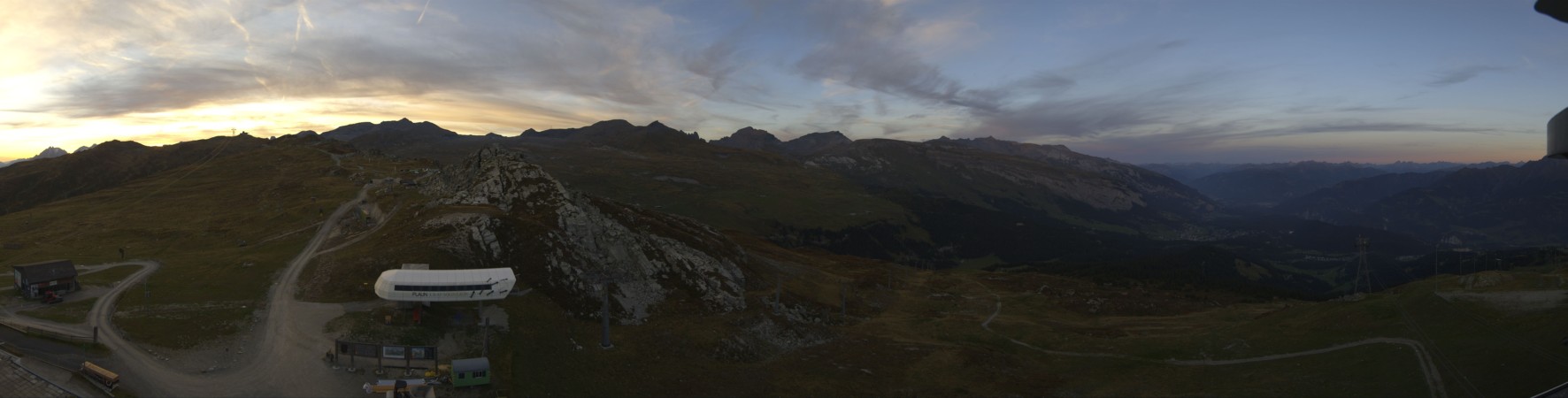 Laax Flims Falera - Weisse Arena Crap Sogn Gion Plaun snow cam captured at 19 September 2026 at 7:33 pm GMT+2