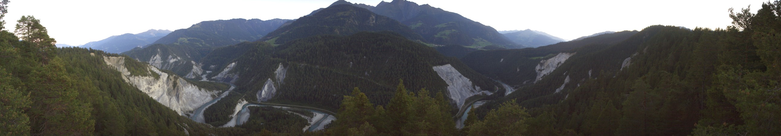 Laax Flims Falera - Weisse Arena Rheinschlucht - Conn snow cam captured at 12 September 2026 at 7:54 pm GMT+2