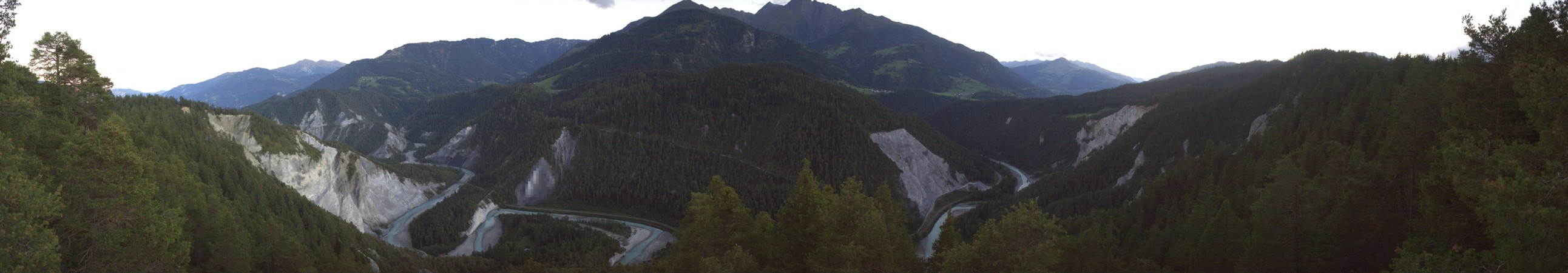 Laax Flims Falera - Weisse Arena Rheinschlucht - Conn snow cam captured at 14 September 2026 at 7:53 pm GMT+2