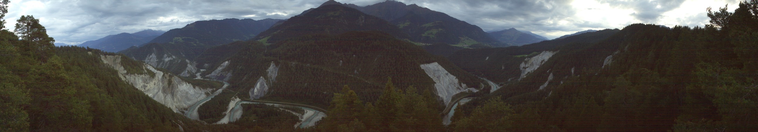 Laax Flims Falera - Weisse Arena Rheinschlucht - Conn snow cam captured at 18 September 2026 at 7:49 pm GMT+2