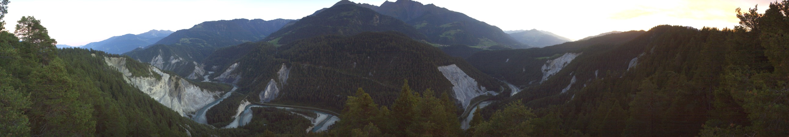 Laax Flims Falera - Weisse Arena Rheinschlucht - Conn snow cam captured at 19 September 2026 at 7:44 pm GMT+2