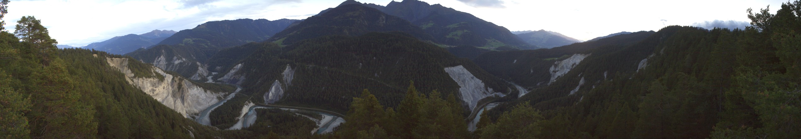 Laax Flims Falera - Weisse Arena Rheinschlucht - Conn snow cam captured at 20 September 2026 at 7:41 pm GMT+2