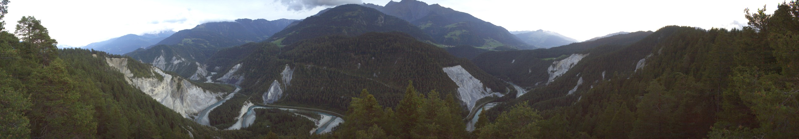 Laax Flims Falera - Weisse Arena Rheinschlucht - Conn snow cam captured at 21 September 2026 at 7:42 pm GMT+2