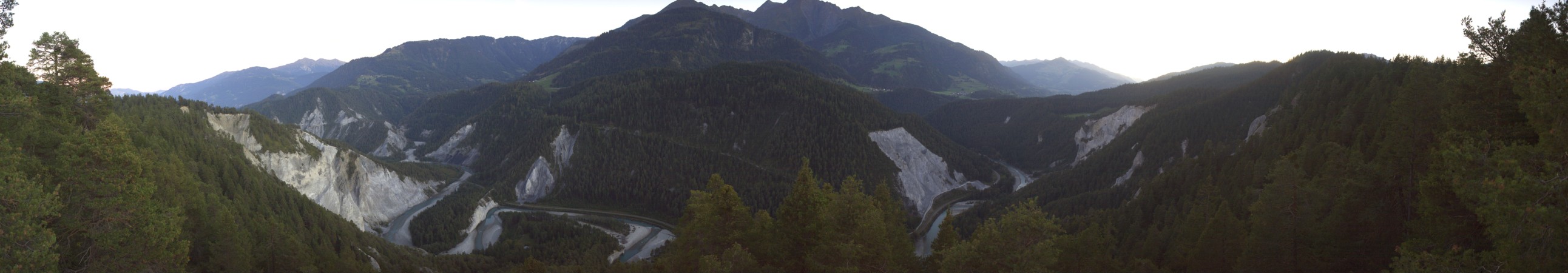Laax Flims Falera - Weisse Arena Rheinschlucht - Conn snow cam captured at 23 September 2026 at 7:33 pm GMT+2