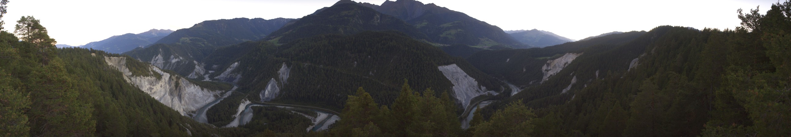 Laax Flims Falera - Weisse Arena Rheinschlucht - Conn snow cam captured at 26 September 2026 at 7:19 pm GMT+2