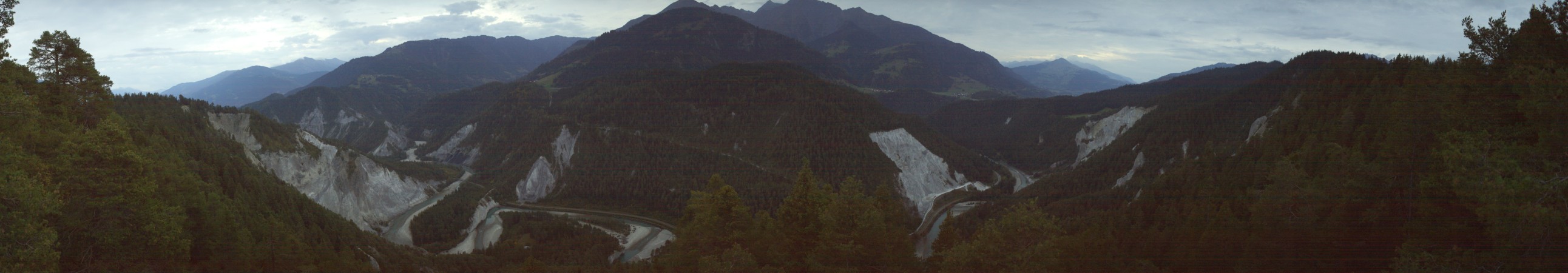 Laax Flims Falera - Weisse Arena Rheinschlucht - Conn snow cam captured at 1 October 2026 at 7:12 pm GMT+2