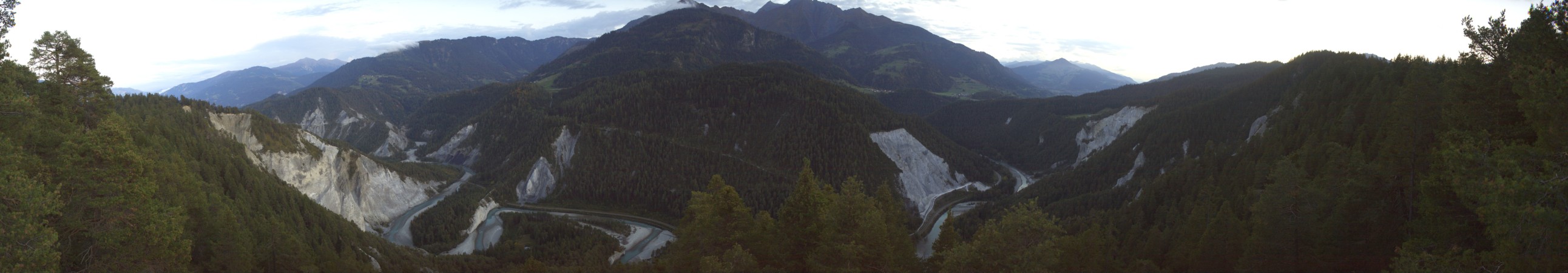 Laax Flims Falera - Weisse Arena Rheinschlucht - Conn snow cam captured at 2 October 2026 at 7:19 pm GMT+2