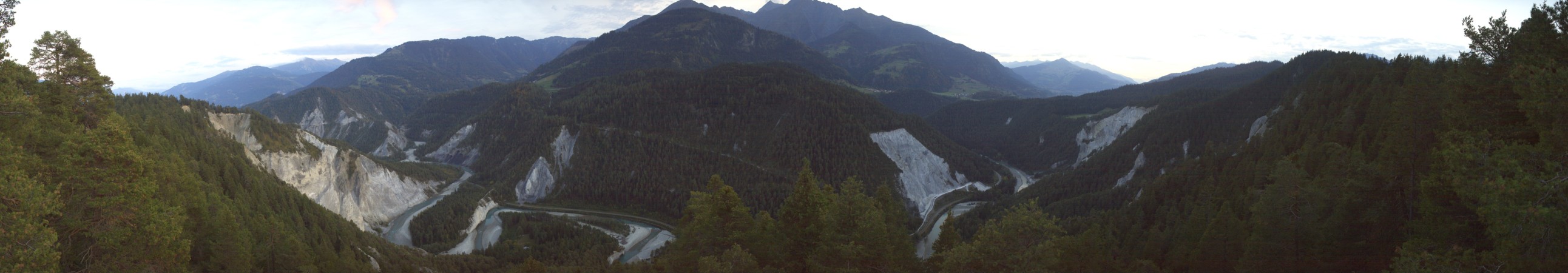 Laax Flims Falera - Weisse Arena Rheinschlucht - Conn snow cam captured at 3 October 2026 at 7:19 pm GMT+2