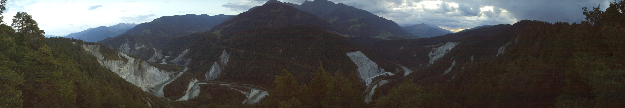 Laax Flims Falera - Weisse Arena Rheinschlucht - Conn snow cam captured at 4 October 2026 at 7:16 pm GMT+2