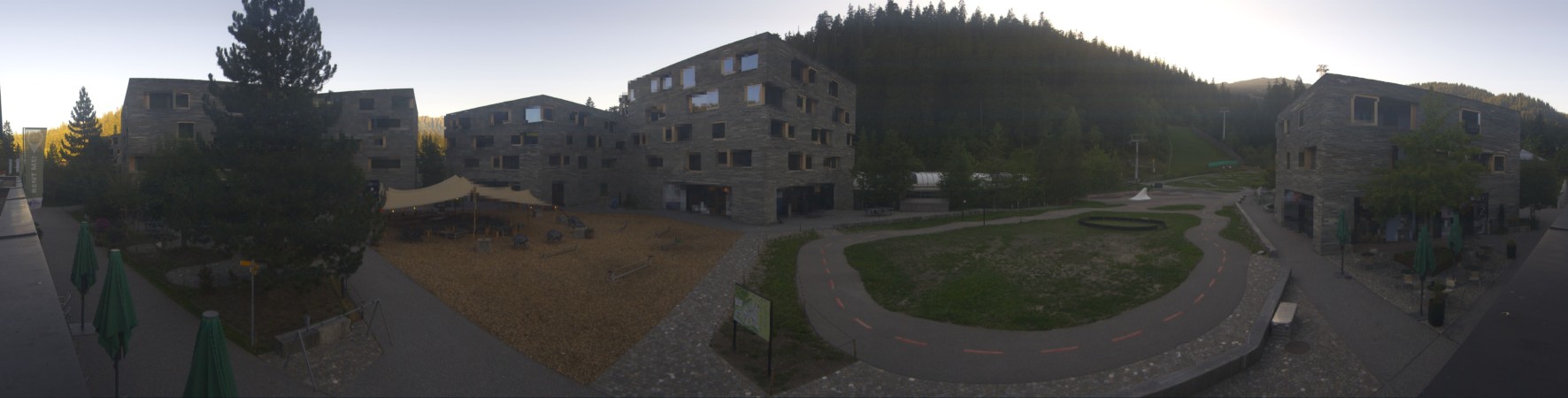 Laax Flims Falera - Weisse Arena Rocksresort snow cam captured at 15 September 2026 at 6:15 pm GMT+2
