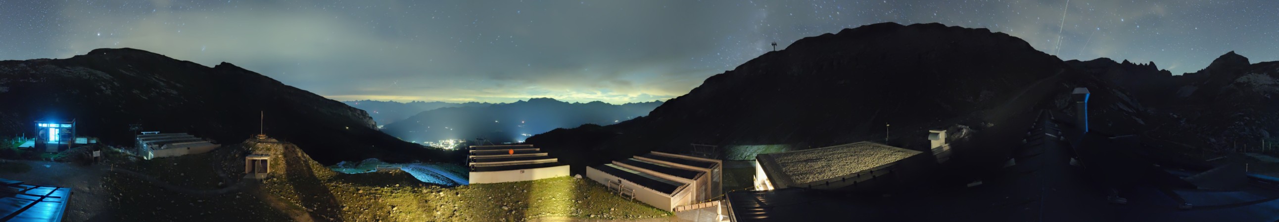 Laax Flims Falera - Weisse Arena Segneshütte snow cam captured at 12 September 2026 at 11:57 pm GMT+2