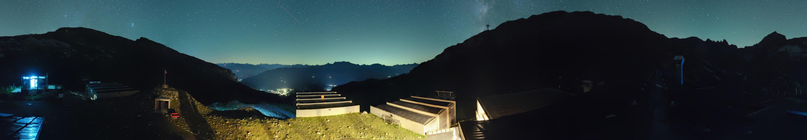 Laax Flims Falera - Weisse Arena Segneshütte snow cam captured at 14 September 2026 at 11:55 pm GMT+2