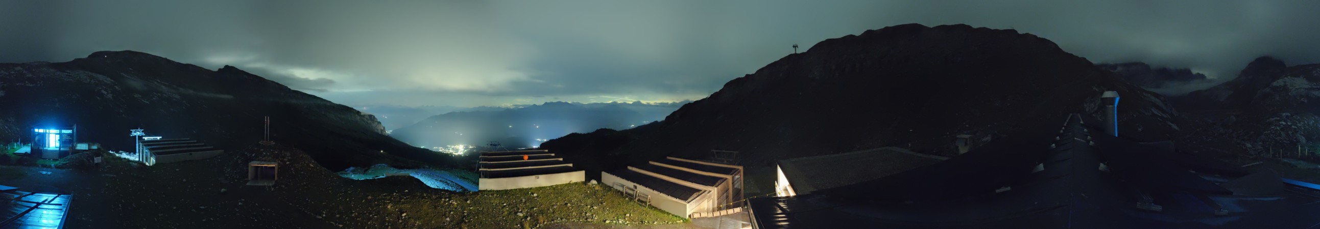 Laax Flims Falera - Weisse Arena Segneshütte snow cam captured at 17 September 2026 at 11:50 pm GMT+2