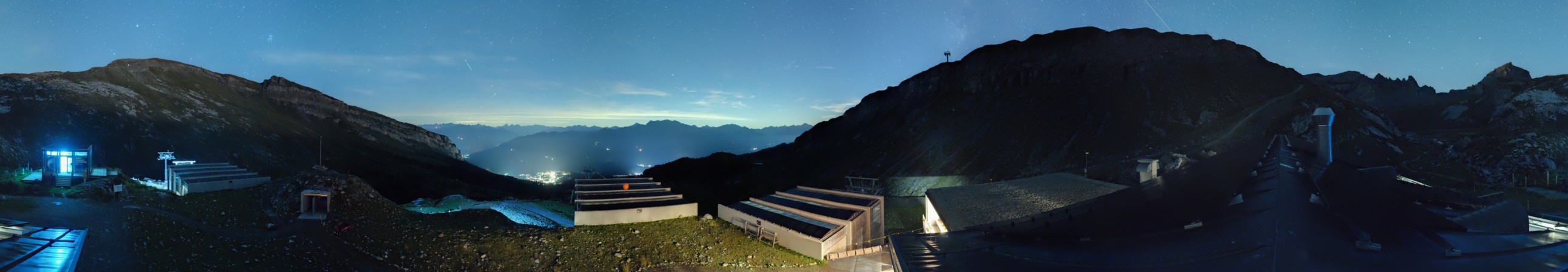 Laax Flims Falera - Weisse Arena Segneshütte snow cam captured at 19 September 2026 at 11:57 pm GMT+2