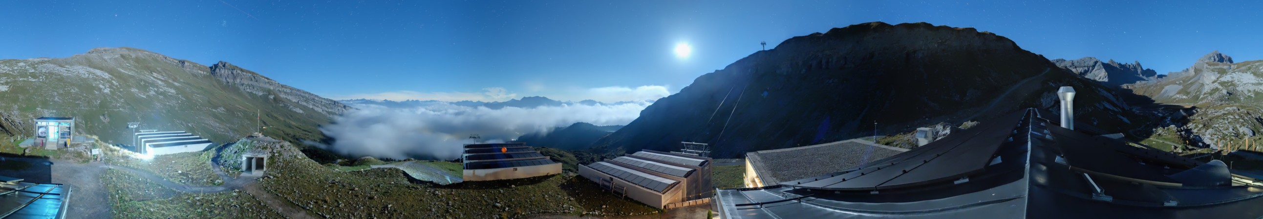 Laax Flims Falera - Weisse Arena Segneshütte snow cam captured at 21 September 2026 at 11:56 pm GMT+2