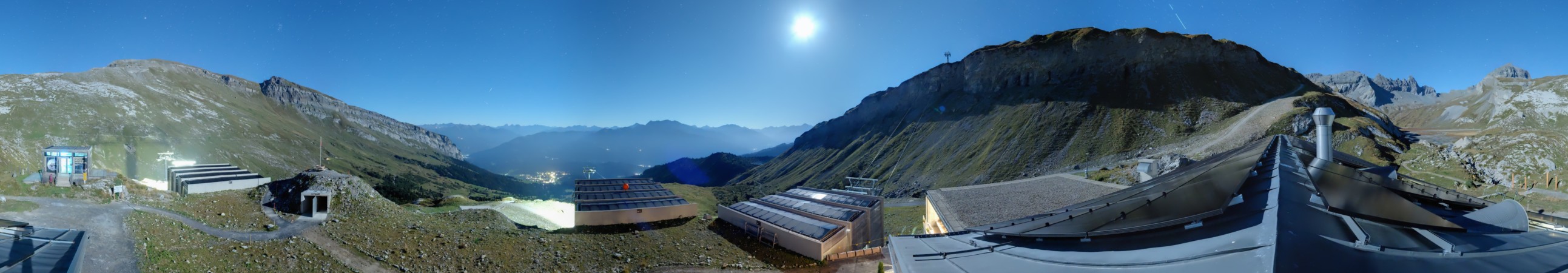 Laax Flims Falera - Weisse Arena Segneshütte snow cam captured at 22 September 2026 at 11:56 pm GMT+2