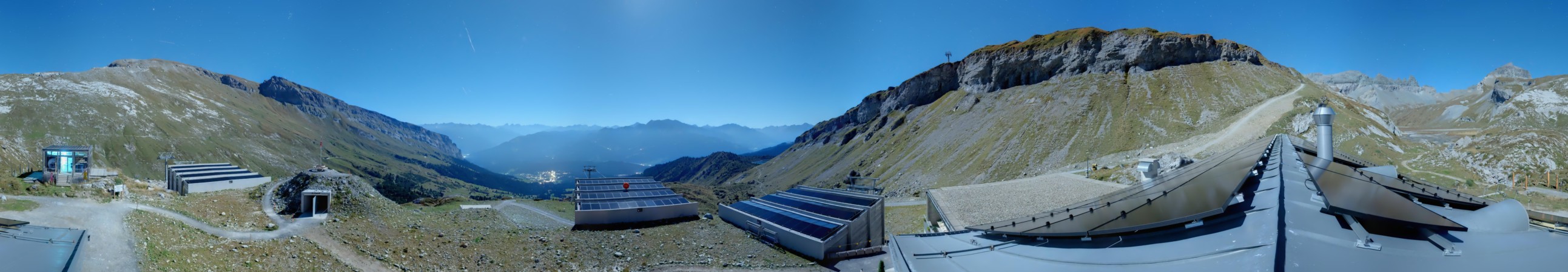 Laax Flims Falera - Weisse Arena Segneshütte snow cam captured at 25 September 2026 at 11:54 pm GMT+2