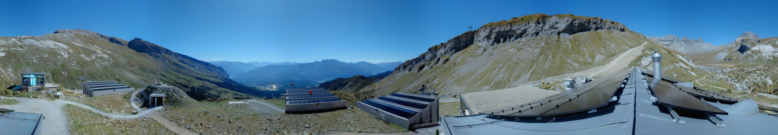 Laax Flims Falera - Weisse Arena Segneshütte snow cam captured at 26 September 2026 at 11:54 pm GMT+2