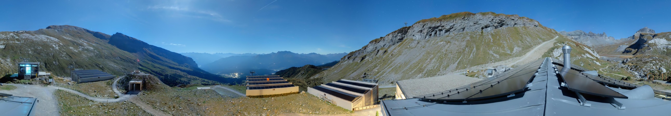 Laax Flims Falera - Weisse Arena Segneshütte snow cam captured at 28 September 2026 at 11:57 pm GMT+2