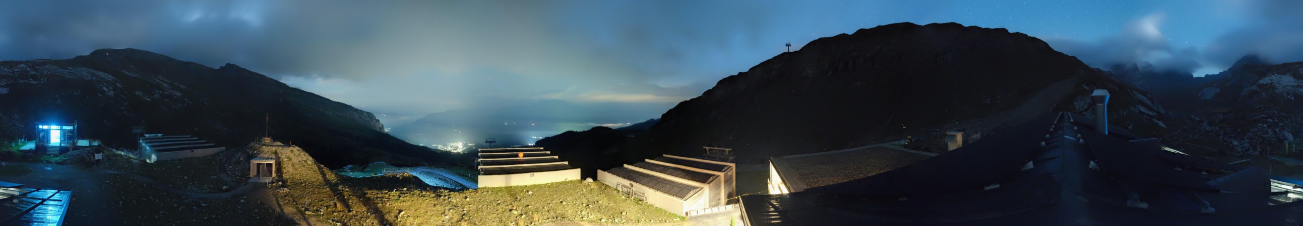 Laax Flims Falera - Weisse Arena Segneshütte snow cam captured at 2 October 2026 at 11:36 pm GMT+2