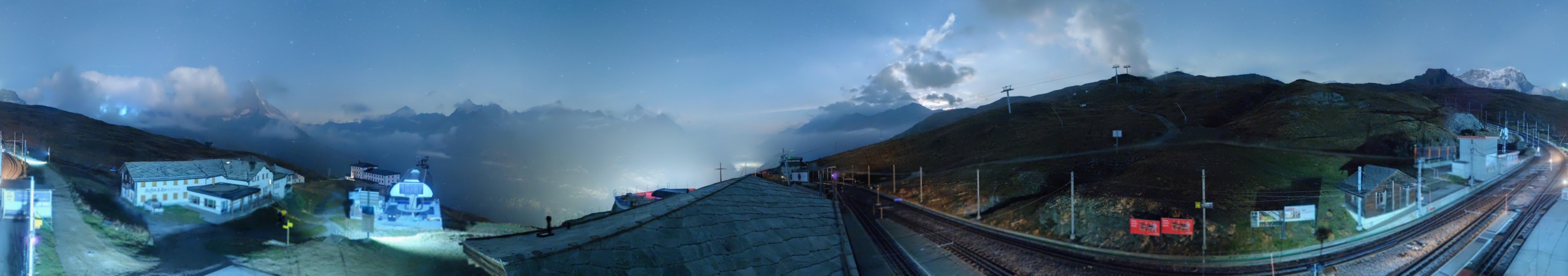 Matterhorn Gotthard Bahn Matterhorn Gotthard Bahn - Riffelberg snow cam captured at 2 October 2026 at 11:37 pm GMT+2