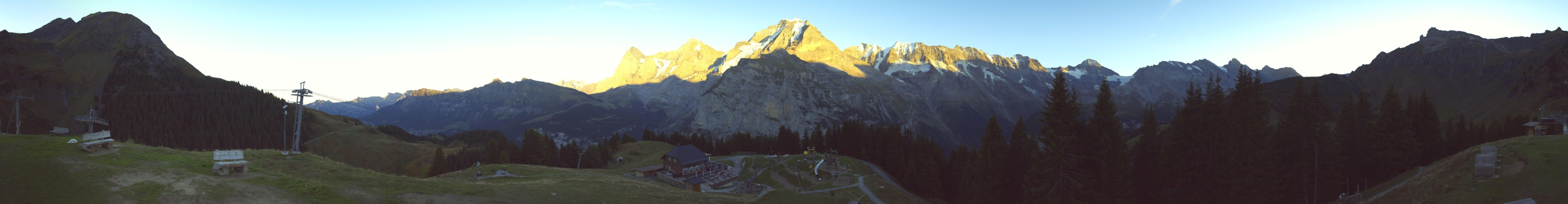 Schilthorn Allmendhubel snow cam captured at 27 September 2026 at 7:19 pm GMT+2