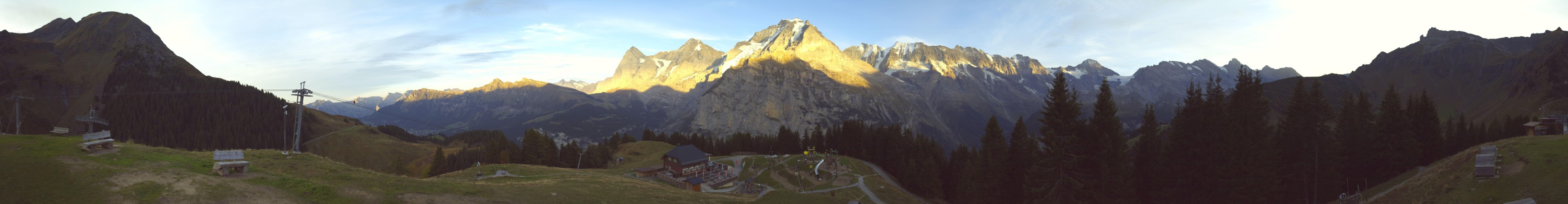 Schilthorn Allmendhubel snow cam captured at 28 September 2026 at 7:05 pm GMT+2