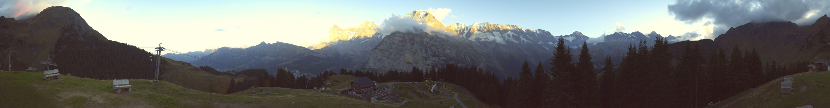 Schilthorn Allmendhubel snow cam captured at 5 October 2026 at 6:58 pm GMT+2