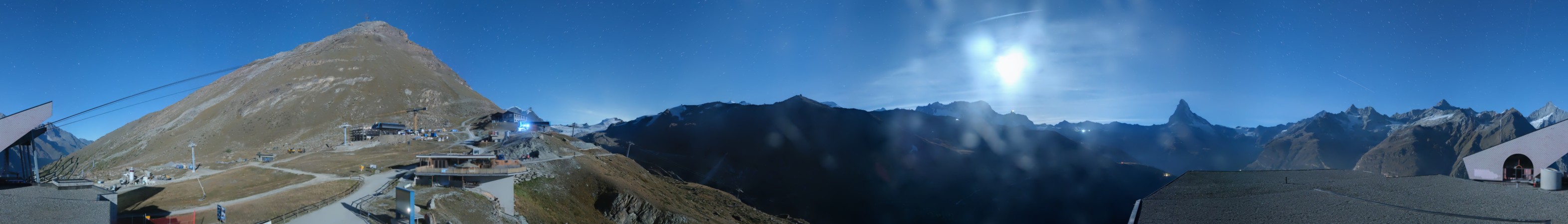 Zermatt Bergbahnen Blauherd snow cam captured at 21 September 2026 at 11:46 pm GMT+2