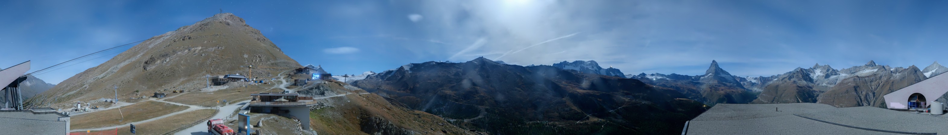 Zermatt Bergbahnen Blauherd snow cam captured at 24 September 2026 at 11:47 pm GMT+2