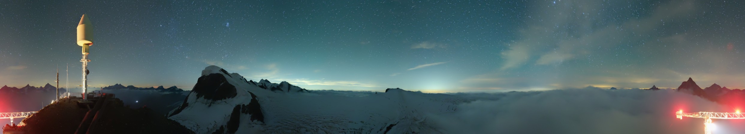 Zermatt Bergbahnen Matterhorn - Glacier Paradise snow cam captured at 3 October 2026 at 11:54 pm GMT+2