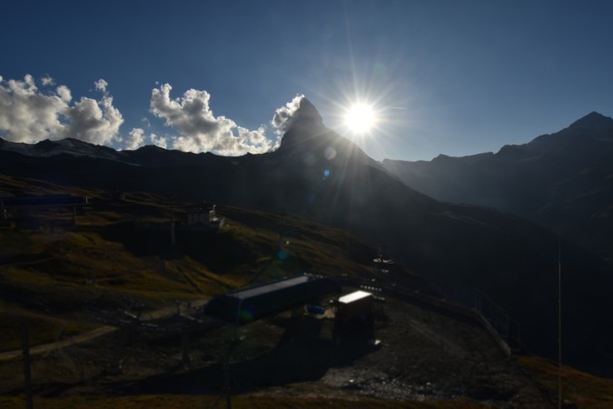 Zermatt Bergbahnen Riffelberg snow cam captured at 15 September 2026 at 6:45 pm GMT+2