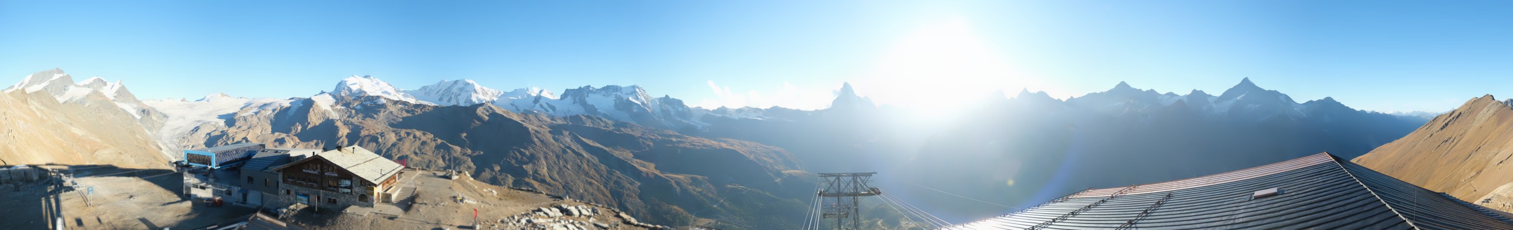 Zermatt Bergbahnen Rothorn snow cam captured at 15 September 2026 at 6:45 pm GMT+2